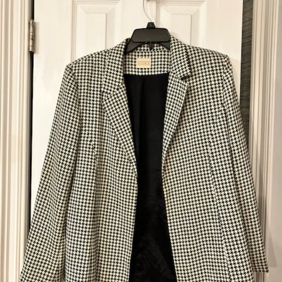 MICHELE - Career Blazer - Size 14 - Black & White Lined Houndstooth Blazer- EUC! - Picture 3 of 13